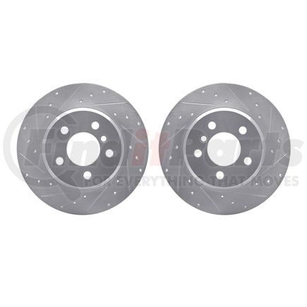 7002-31118 by DYNAMIC FRICTION COMPANY - Brake Rotors - Drilled & Slotted - Silver