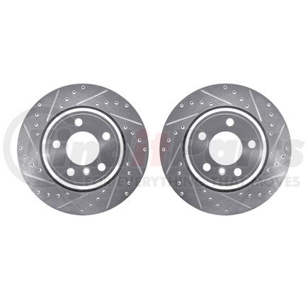 7002-31119 by DYNAMIC FRICTION COMPANY - Brake Rotors - Drilled & Slotted - Silver