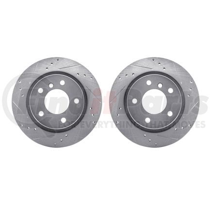 7002-31125 by DYNAMIC FRICTION COMPANY - Brake Rotors - Drilled & Slotted - Silver