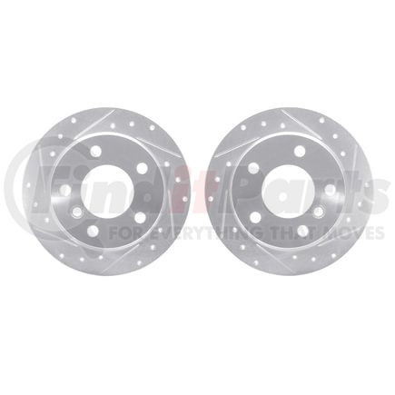 7002-31123 by DYNAMIC FRICTION COMPANY - Brake Rotors - Drilled & Slotted - Silver