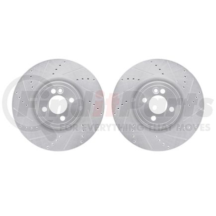 7002-32006 by DYNAMIC FRICTION COMPANY - Brake Rotors - Drilled & Slotted - Silver