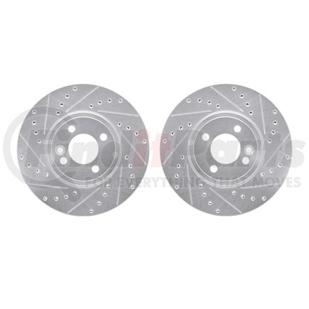 7002-32001 by DYNAMIC FRICTION COMPANY - Brake Rotors - Drilled & Slotted - Silver