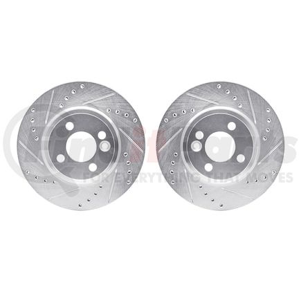 7002-32002 by DYNAMIC FRICTION COMPANY - Brake Rotors - Drilled & Slotted - Silver