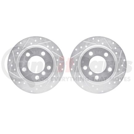 7002-32019 by DYNAMIC FRICTION COMPANY - Brake Rotors - Drilled & Slotted - Silver