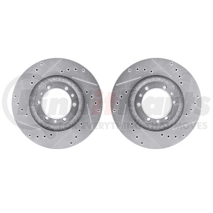 7002-37000 by DYNAMIC FRICTION COMPANY - Brake Rotors - Drilled & Slotted - Silver