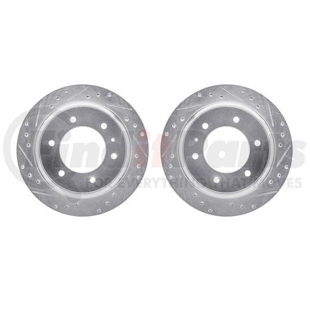 7002-37007 by DYNAMIC FRICTION COMPANY - Brake Rotors - Drilled & Slotted - Silver