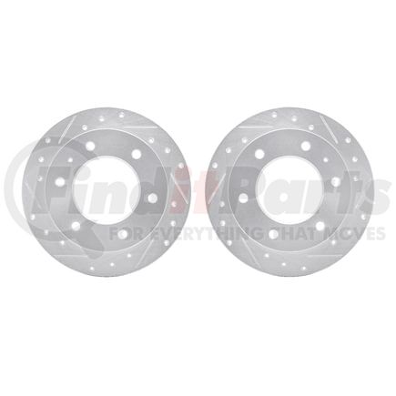 7002-37009 by DYNAMIC FRICTION COMPANY - Brake Rotors - Drilled & Slotted - Silver