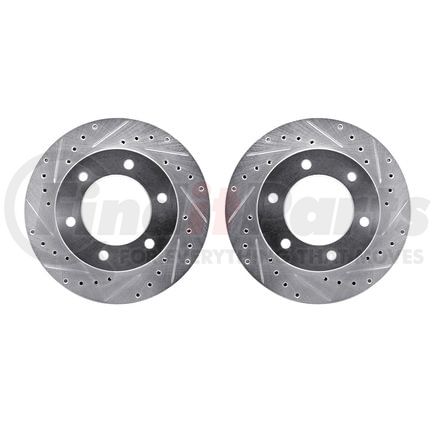 7002-37004 by DYNAMIC FRICTION COMPANY - Brake Rotors - Drilled & Slotted - Silver