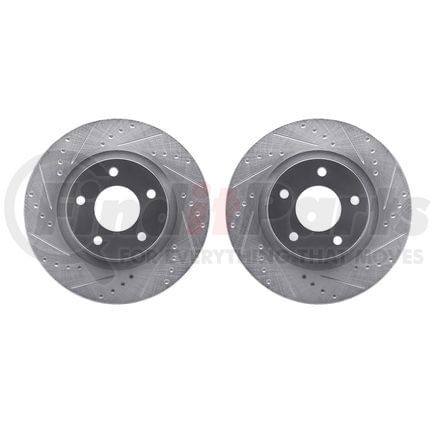 7002-39000 by DYNAMIC FRICTION COMPANY - Brake Rotors - Drilled & Slotted - Silver