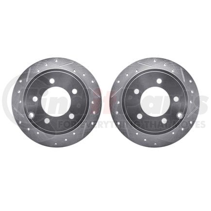 7002-39017 by DYNAMIC FRICTION COMPANY - Brake Rotors - Drilled & Slotted - Silver