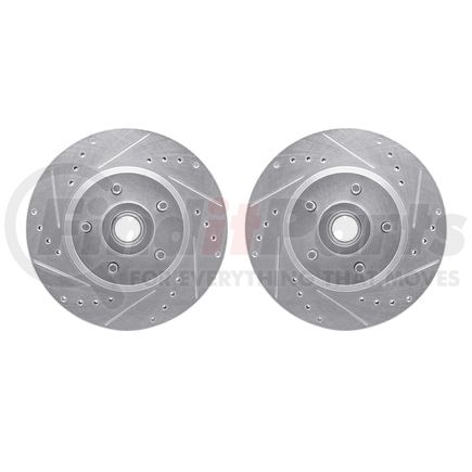 7002-39013 by DYNAMIC FRICTION COMPANY - Brake Rotors - Drilled & Slotted - Silver