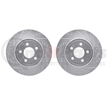 7002-39020 by DYNAMIC FRICTION COMPANY - Brake Rotors - Drilled & Slotted - Silver