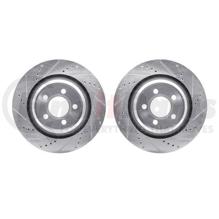 7002-39021 by DYNAMIC FRICTION COMPANY - Brake Rotors - Drilled & Slotted - Silver