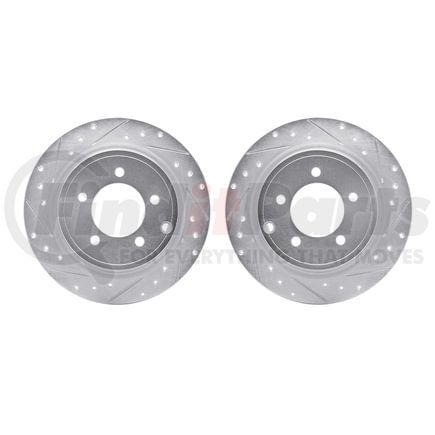 7002-39018 by DYNAMIC FRICTION COMPANY - Brake Rotors - Drilled & Slotted - Silver