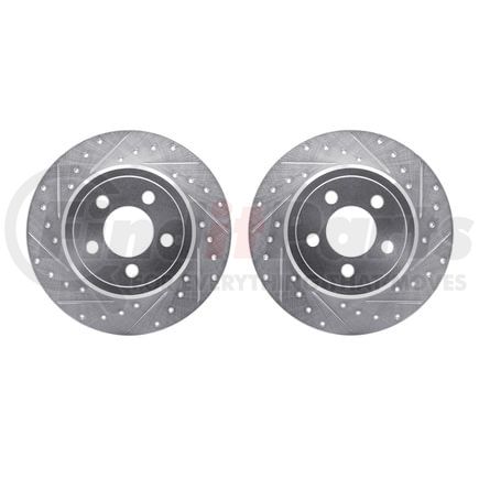 7002-39019 by DYNAMIC FRICTION COMPANY - Brake Rotors - Drilled & Slotted - Silver