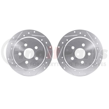 7002-39028 by DYNAMIC FRICTION COMPANY - Brake Rotors - Drilled & Slotted - Silver