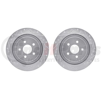 7002-39024 by DYNAMIC FRICTION COMPANY - Brake Rotors - Drilled & Slotted - Silver