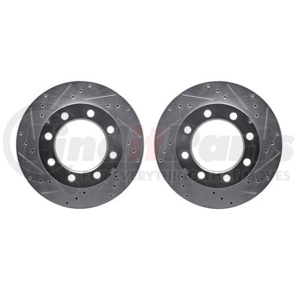 7002-40001 by DYNAMIC FRICTION COMPANY - Brake Rotors - Drilled & Slotted - Silver