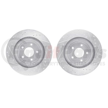 7002-40003 by DYNAMIC FRICTION COMPANY - Brake Rotors - Drilled & Slotted - Silver