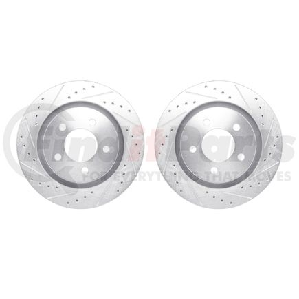 7002-40004 by DYNAMIC FRICTION COMPANY - Brake Rotors - Drilled & Slotted - Silver