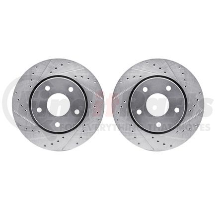 7002-40019 by DYNAMIC FRICTION COMPANY - Brake Rotors - Drilled & Slotted - Silver