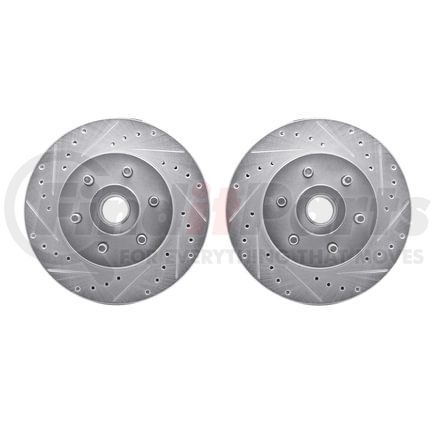 7002-40040 by DYNAMIC FRICTION COMPANY - Brake Rotors - Drilled & Slotted - Silver