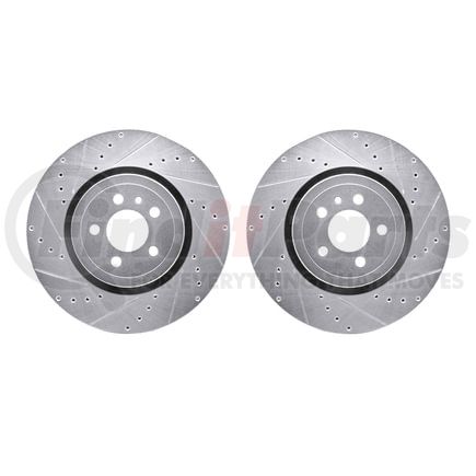 7002-40036 by DYNAMIC FRICTION COMPANY - Brake Rotors - Drilled & Slotted - Silver