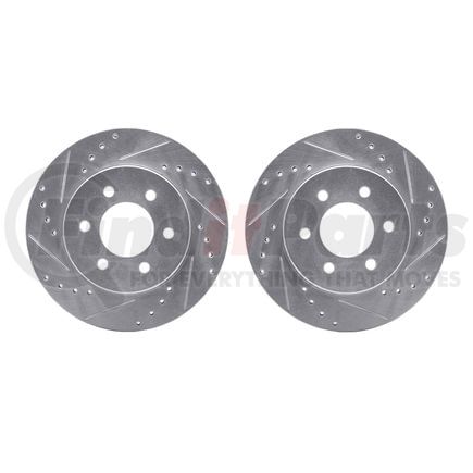 7002-40046 by DYNAMIC FRICTION COMPANY - Brake Rotors - Drilled & Slotted - Silver