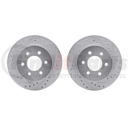 7002-40042 by DYNAMIC FRICTION COMPANY - Brake Rotors - Drilled & Slotted - Silver