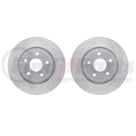 7002-40056 by DYNAMIC FRICTION COMPANY - Brake Rotors - Drilled & Slotted - Silver
