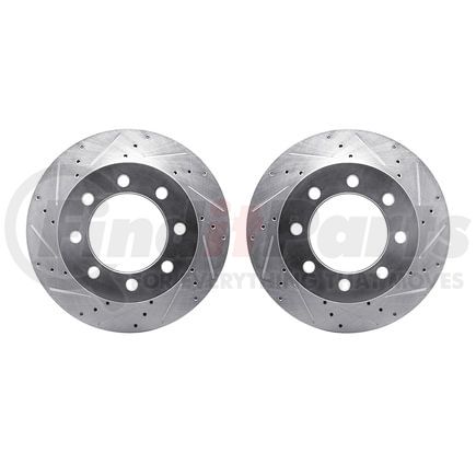 7002-40061 by DYNAMIC FRICTION COMPANY - Brake Rotors - Drilled & Slotted - Silver