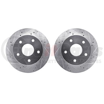 7002-40059 by DYNAMIC FRICTION COMPANY - Brake Rotors - Drilled & Slotted - Silver