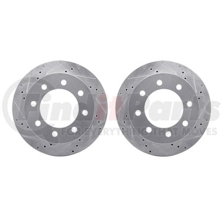 7002-40065 by DYNAMIC FRICTION COMPANY - Brake Rotors - Drilled & Slotted - Silver