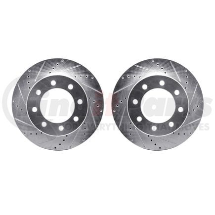 7002-40066 by DYNAMIC FRICTION COMPANY - Brake Rotors - Drilled & Slotted - Silver