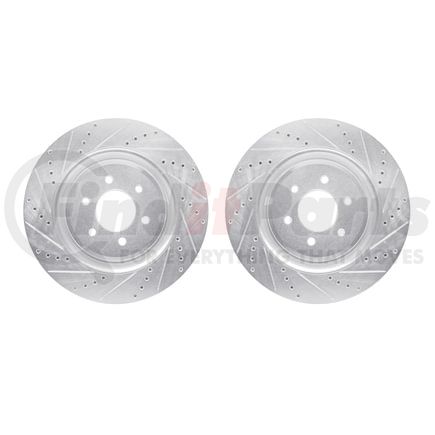 7002-40076 by DYNAMIC FRICTION COMPANY - Brake Rotors - Drilled & Slotted - Silver
