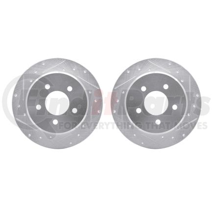 7002-40083 by DYNAMIC FRICTION COMPANY - Brake Rotors - Drilled & Slotted - Silver