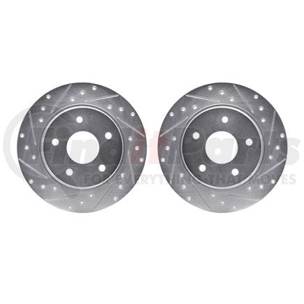 7002-40084 by DYNAMIC FRICTION COMPANY - Brake Rotors - Drilled & Slotted - Silver