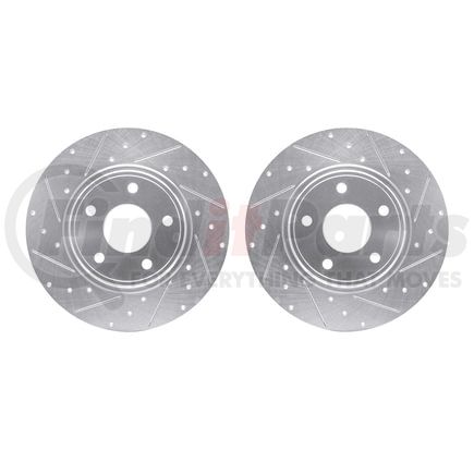 7002-40085 by DYNAMIC FRICTION COMPANY - Brake Rotors - Drilled & Slotted - Silver