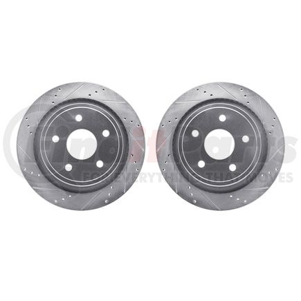 7002-40081 by DYNAMIC FRICTION COMPANY - Brake Rotors - Drilled & Slotted - Silver