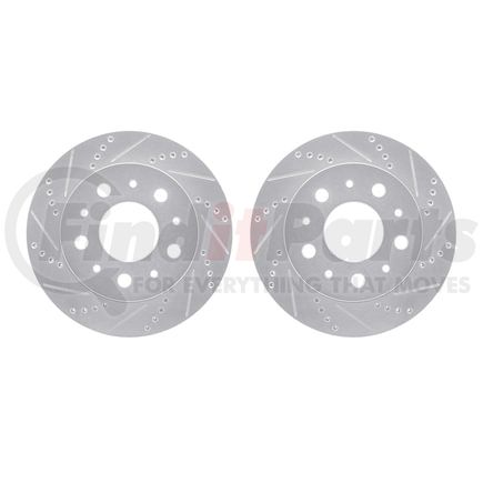 7002-40093 by DYNAMIC FRICTION COMPANY - Brake Rotors - Drilled & Slotted - Silver