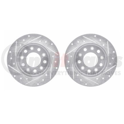 7002-40088 by DYNAMIC FRICTION COMPANY - Brake Rotors - Drilled & Slotted - Silver