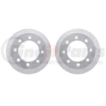 7002-40098 by DYNAMIC FRICTION COMPANY - Brake Rotors - Drilled & Slotted - Silver