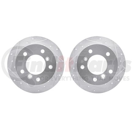 7002-40102 by DYNAMIC FRICTION COMPANY - Brake Rotors - Drilled & Slotted - Silver
