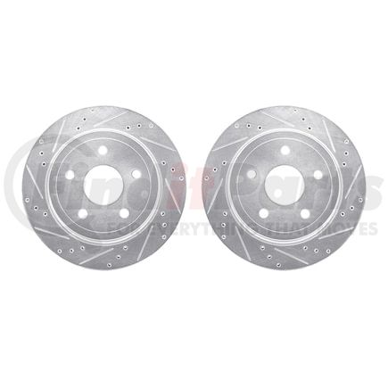 7002-40094 by DYNAMIC FRICTION COMPANY - Brake Rotors - Drilled & Slotted - Silver