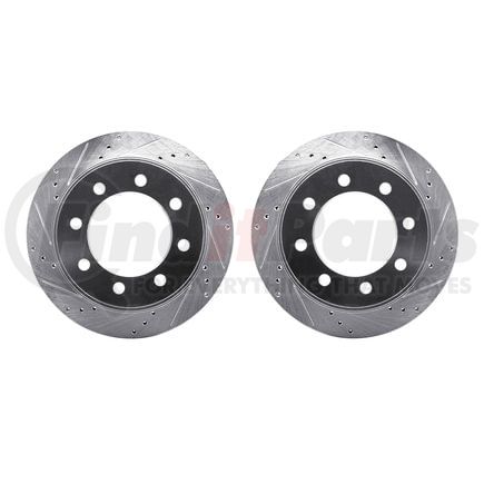 7002-40095 by DYNAMIC FRICTION COMPANY - Brake Rotors - Drilled & Slotted - Silver