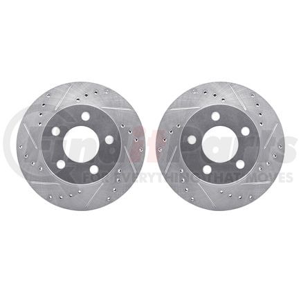 7002-42000 by DYNAMIC FRICTION COMPANY - Brake Rotors - Drilled & Slotted - Silver