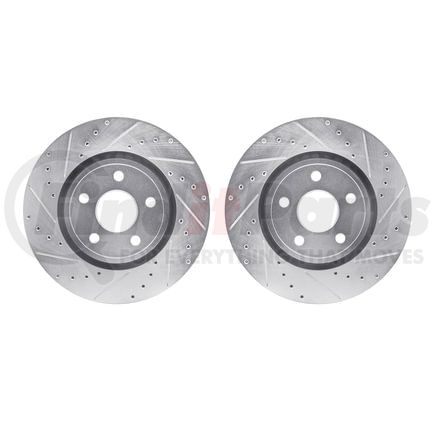 7002-42004 by DYNAMIC FRICTION COMPANY - Brake Rotors - Drilled & Slotted - Silver