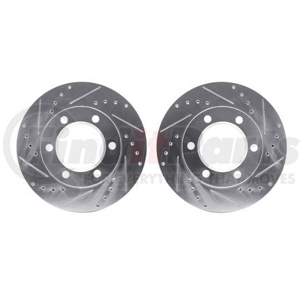 7002-42002 by DYNAMIC FRICTION COMPANY - Brake Rotors - Drilled & Slotted - Silver