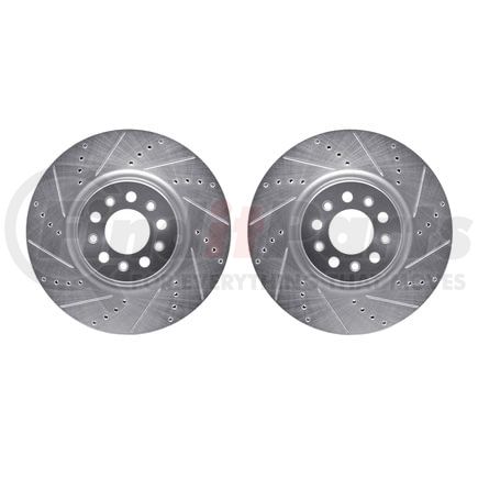 7002-42003 by DYNAMIC FRICTION COMPANY - Brake Rotors - Drilled & Slotted - Silver