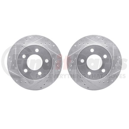 7002-42011 by DYNAMIC FRICTION COMPANY - Brake Rotors - Drilled & Slotted - Silver